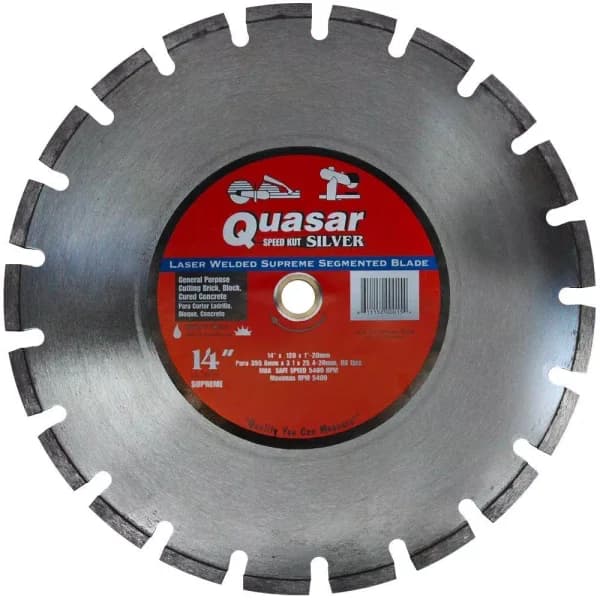 Quasar Speed Kut 100 Silver 14 in. Segmented Diamond Blade