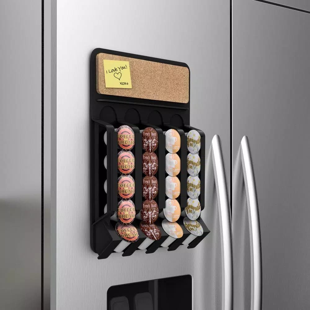 Mind Reader Mounty 20-Capacity Wall Mounted Black K-Cup Dispenser for Keurig Pods