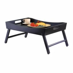 Winsome Benito Wood Bed Tray with Curved Top and Foldable Legs, Dark Espresso Finish thumbnail 3