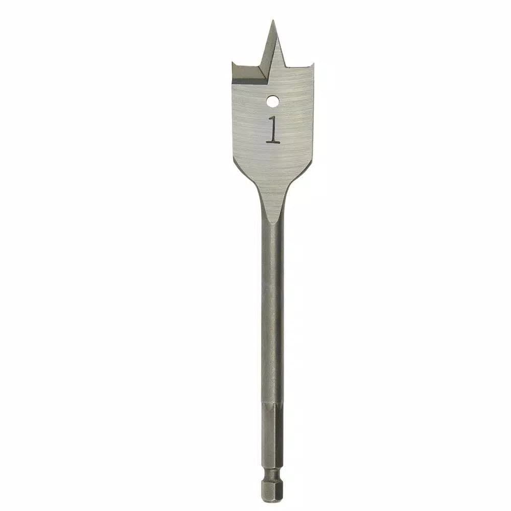 Milwaukee 1 in. x 6 in. Flat Wood Boring Spade Bit with 1/4 in. Hex Shank