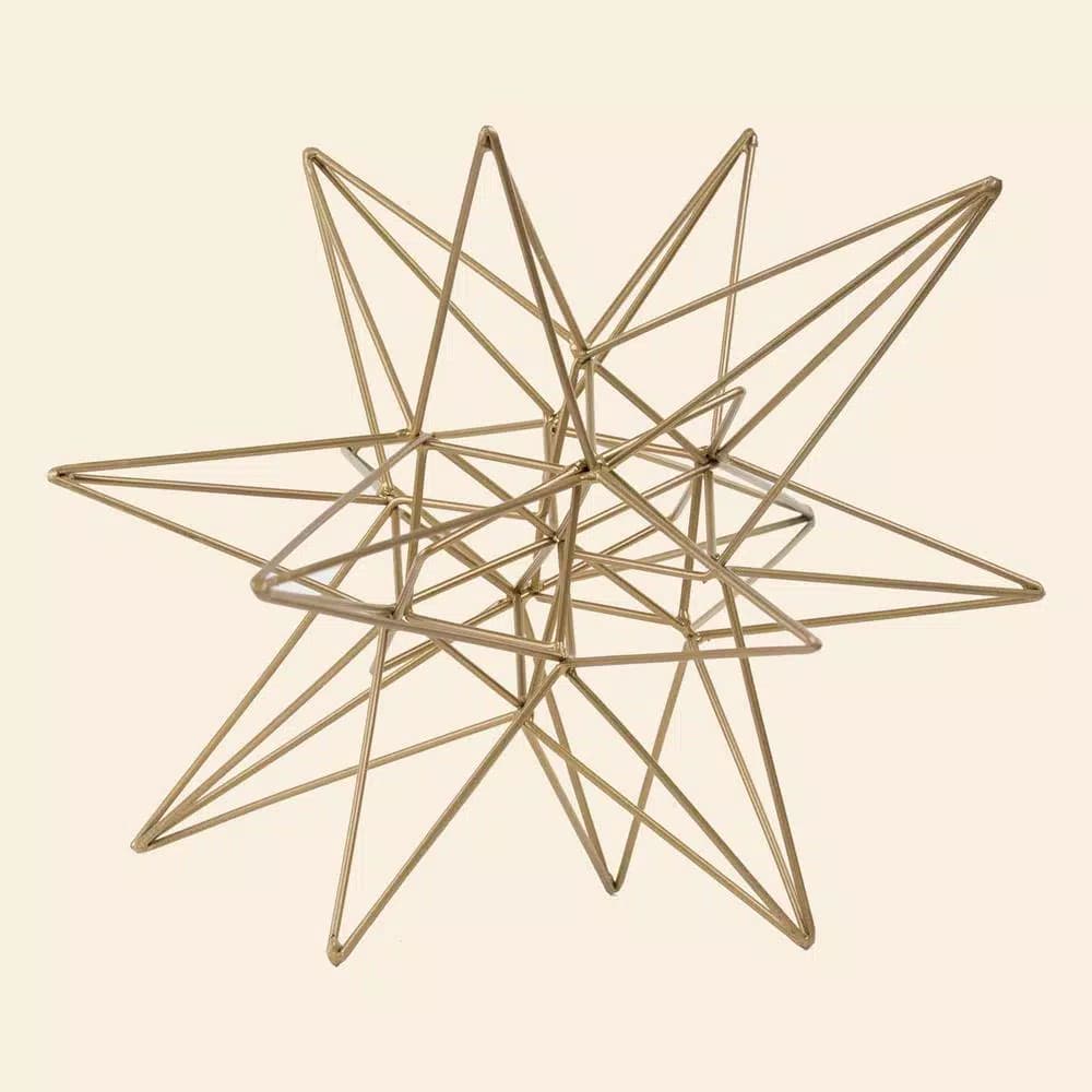 Crystal Art Gallery Gold Painted Metal Star Large Figurine - Modern Geometric Home Decor