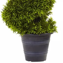 Nearly Natural 3 ft. Grass Spiral Topiary with Gray Deco Planter thumbnail 3
