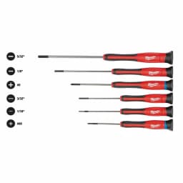 Milwaukee 6-Piece Precision Screwdriver Set with All-Metal Core thumbnail 1