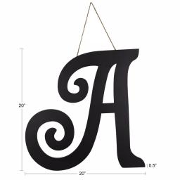Decor Therapy 20 in. Black Script Letter A Matte MDF Wall Decor thumbnail 5