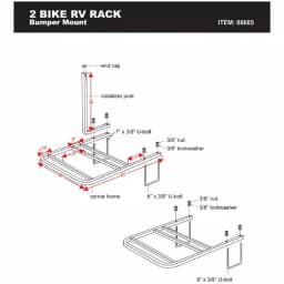 Swagman Bumper Rack 2-RV Bike Rack - Heavy-Duty Steel Bumper Mount for 2 Bikes thumbnail 3
