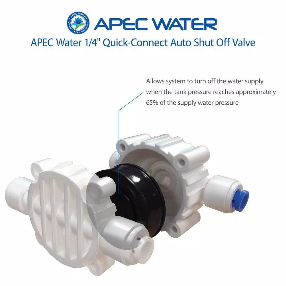 APEC Water Systems APEC Auto Shut Off Valve with 1/4 in. Quick Connect for Reverse Osmosis Water Filtration Systems