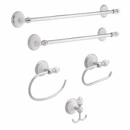 Delta Alexandria Double Towel Hook - Chrome and White thumbnail 4