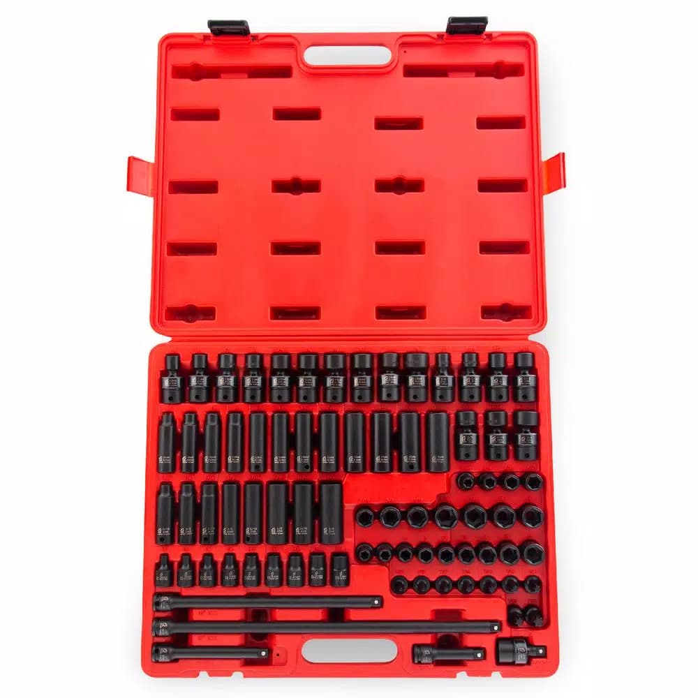 SUNEX TOOLS Sunex 3580 3/8 in. Drive Master Impact Socket Set, 80-Piece SAE & Metric
