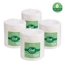Unbranded 6 in. White Sugarcane Plates, 600 Pack - Eco-Friendly Biodegradable Disposable Plates thumbnail 2