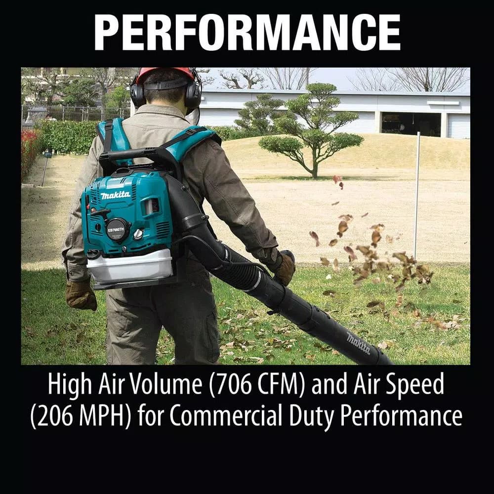 Makita EB7660TH 75.6 cc MM4 4-Stroke Gas Backpack Blower, 206 MPH, 706 CFM