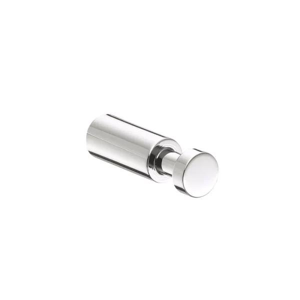 WS Bath Collections Trend Single Robe and Towel Hook in Polished Chrome, Solid Brass