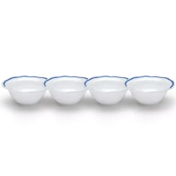 Q Squared Portsmouth 4-Piece Blue Melamine Dip Bowl Set - Coastal Nautical Design