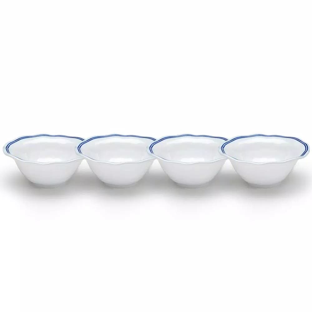 Q Squared Portsmouth 4-Piece Blue Melamine Dip Bowl Set - Coastal Nautical Design
