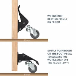 POWERTEC Workbench Casters with Quick-Release Plates, 4-Set Mobility Kit thumbnail 4