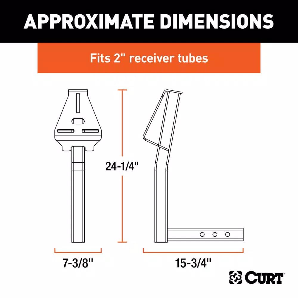 CURT Hitch-Mounted Spare Tire Mount for 2" Receiver