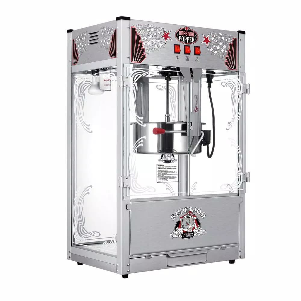 Superior Popcorn Company 20 oz. Stainless Steel Countertop Popcorn Machine