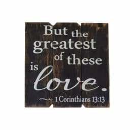 Unbranded But The Greatest of These is Love 16 in. x 16 in. Wood Wall Art Sign thumbnail 2