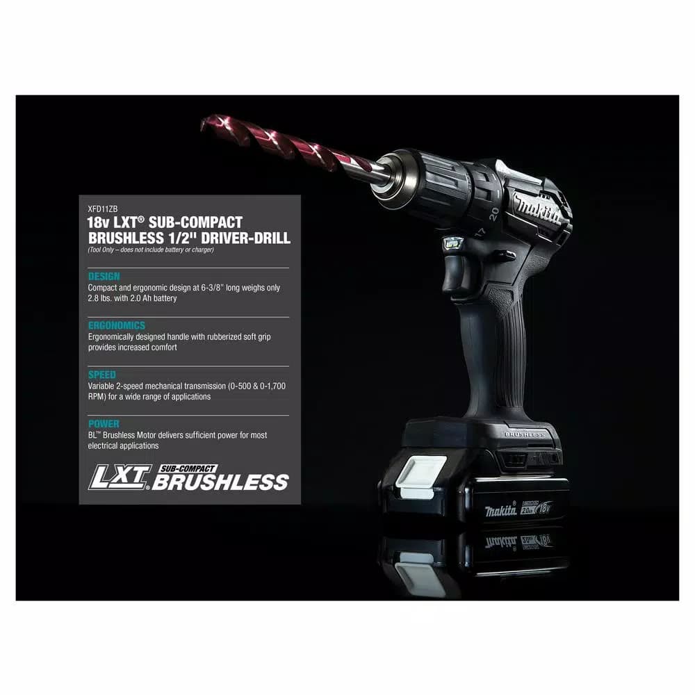 Makita 18V LXT Sub-Compact Brushless Cordless 1/2 in. Driver Drill (Tool Only)