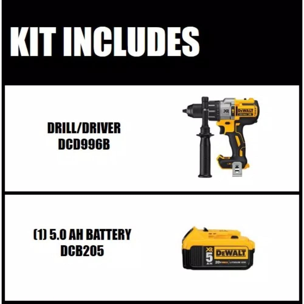 DEWALT 20V MAX XR Brushless 1/2 in. Hammer Drill Kit with (1) 5.0 Ah Battery