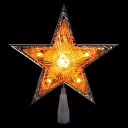 Northlight 9 in. Gold and Amber Crystal 5-Point Star Christmas Tree Topper, Prelit thumbnail 1