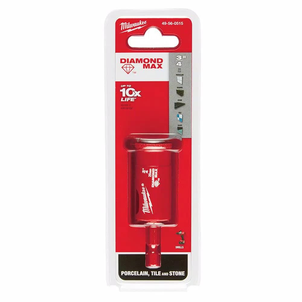 Milwaukee 3/4 in. Diamond Plus Hole Saw with 1/4 in. Hex Shank
