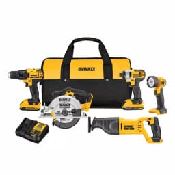 DEWALT 20V MAX Cordless 5-Tool Combo Kit with (2) 2.0 Ah Batteries & Charger thumbnail 1