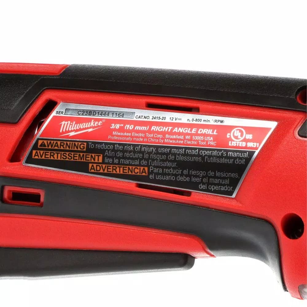 Milwaukee M12 12V Lithium-Ion Cordless 3/8 in. Right Angle Drill/Driver (Tool-Only)