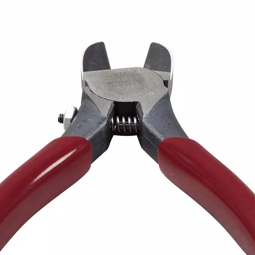 Klein Tools 7.65 in. Plastic Cutting Pliers with Red Dipped Handles