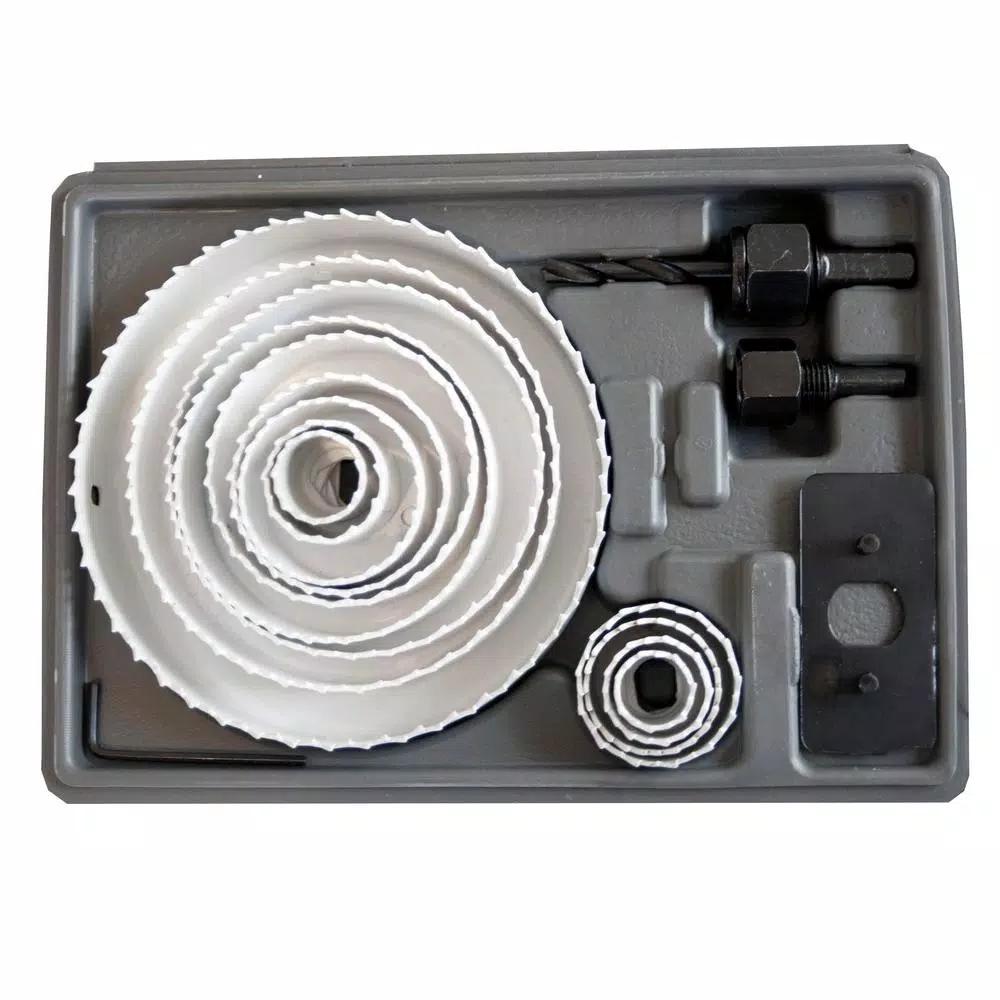 PRO-SERIES 19-Piece Hole Saw Blade Set with Mandrels and Storage Case