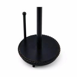 Gourmet Basics by Mikasa Mikasa Gourmet Basics 14 in. Rope Design Wrought Iron Paper Towel Holder, Black thumbnail 4