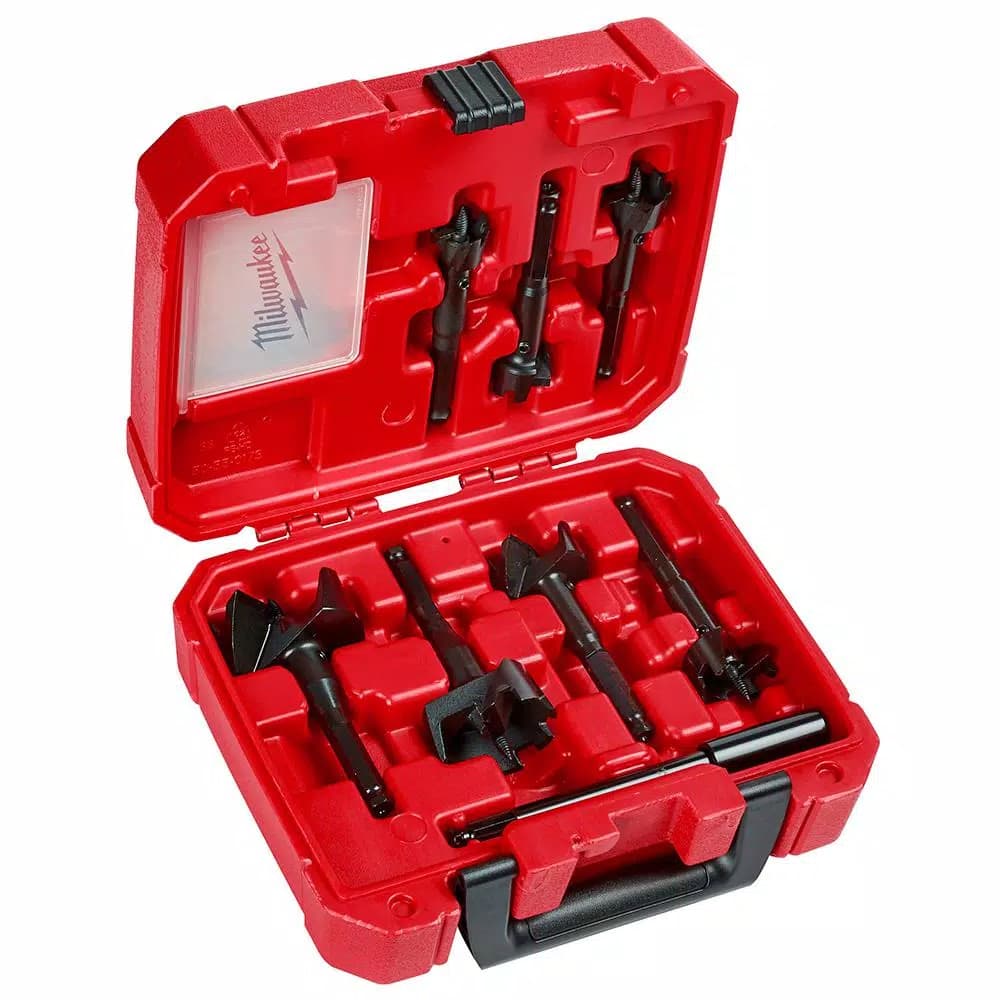 Milwaukee Selfeed 7-Piece High Speed Steel Wood Boring Auger Bit Set with Carrying Case