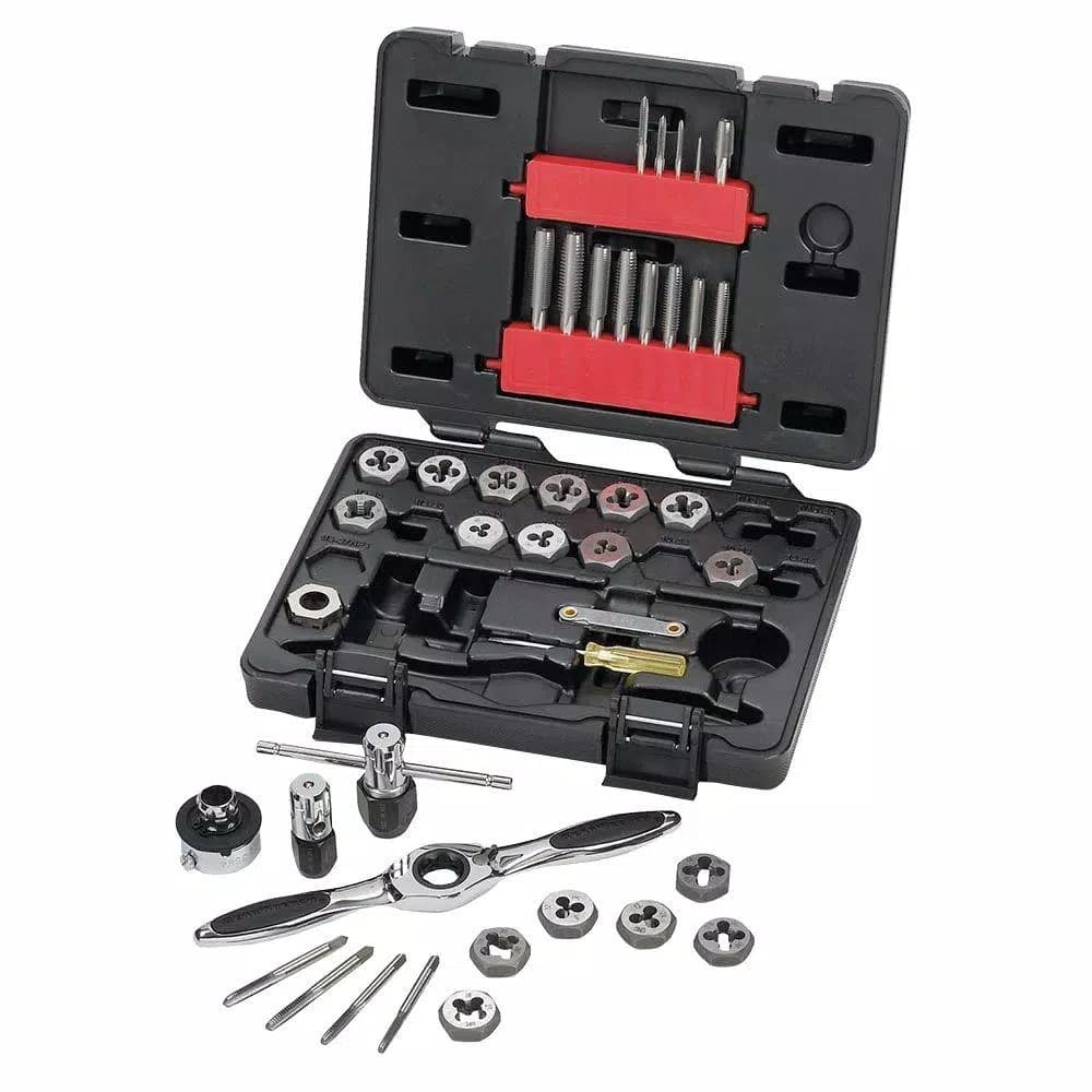 GEARWRENCH SAE Ratcheting Tap and Die Set, 40-Piece with Twist Lock Guide System