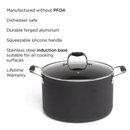 Ecolution Symphony 8 qt. Aluminum Nonstick Stock Pot with Glass Lid, Slate thumbnail 3