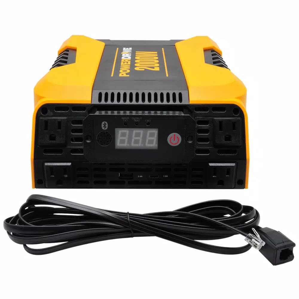 PowerDrive 2000W Power Inverter with Bluetooth App, 4 AC Outlets, USB-C & USB Ports