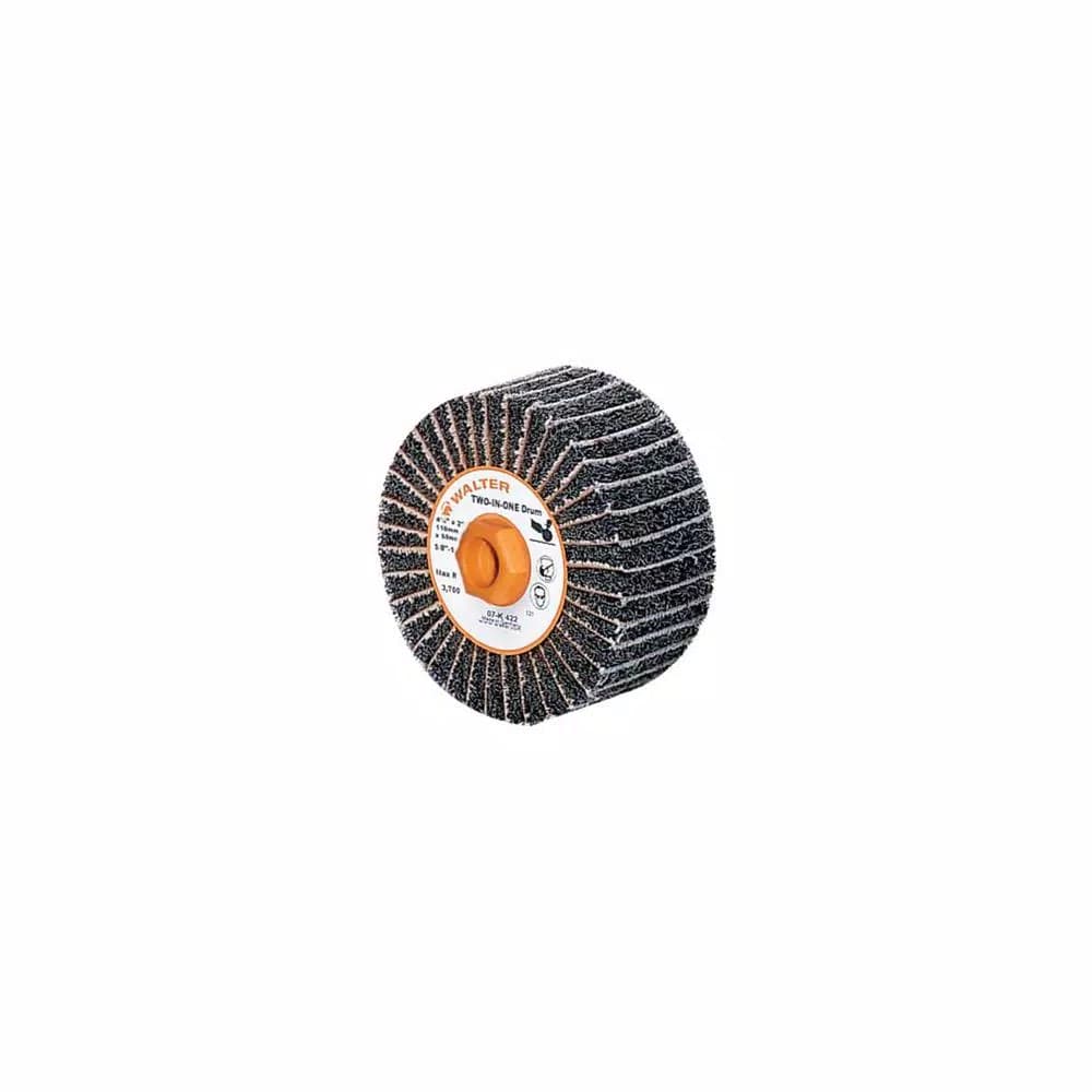 WALTER SURFACE TECHNOLOGIES GR80 2-in-1 Finishing Drum, 4.5 in. x 2 in. x 5/8 in.-11 in.