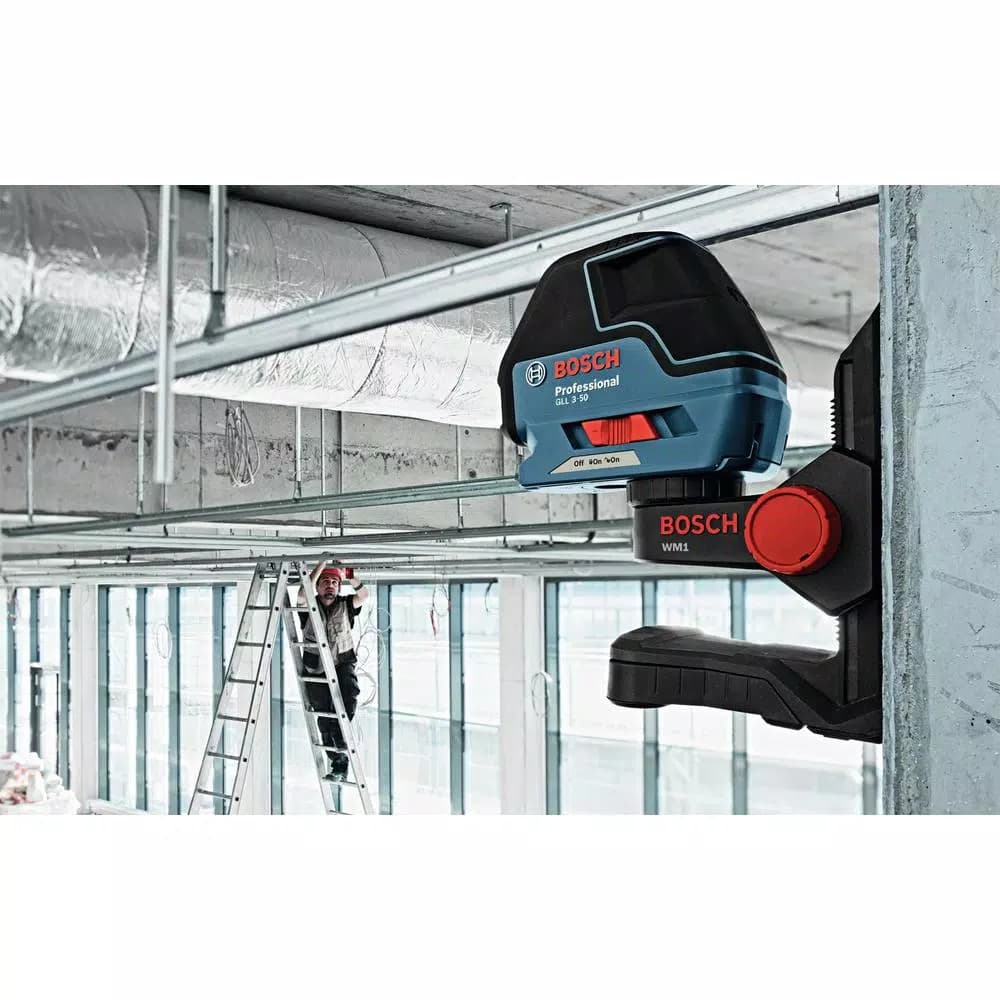 Bosch GLL 3-50 S 3-Line Self-Leveling Cross Line Laser Level Kit with 165 ft. Range