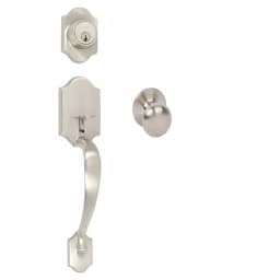 Delaney Wicklow Satin Nickel Single Cylinder Deadbolt Entry Door Handleset thumbnail 1