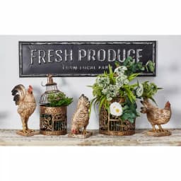 LITTON LANE Fresh Produce From Local Farm Iron Decorative Sign - Rustic Farmhouse Wall Decor thumbnail 1
