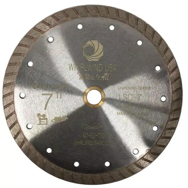 Whirlwind USA 7 in. Turbo Rim Diamond Blade for Concrete, Stone, Brick, and Masonry