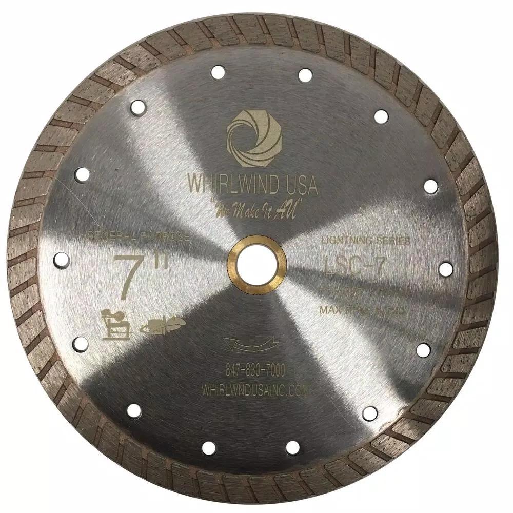 Whirlwind USA 7 in. Turbo Rim Diamond Blade for Concrete, Stone, Brick, and Masonry