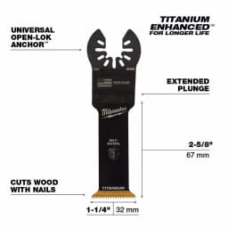Milwaukee 1-1/4 in. Titanium Bi-Metal Universal Fit Oscillating Multi-Tool Blade thumbnail 3