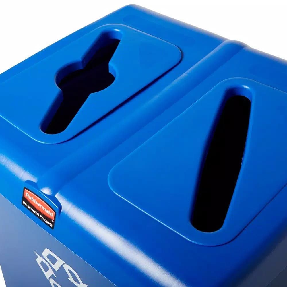 Rubbermaid Commercial Products 46 Gal. 2-Stream Glutton Recycling Station - High-Capacity Indoor/Outdoor Recycling Bin