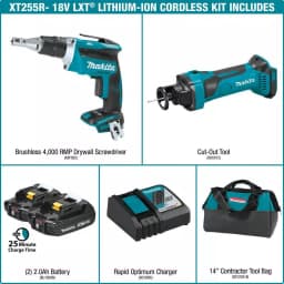 Makita 18V LXT Brushless 2-Piece Combo Kit with Drywall Screwdriver and Cut-Out Tool thumbnail 2