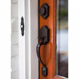 Delaney Wicklow Black Single Cylinder Deadbolt Entry Door Handleset with Universal Round Knob thumbnail 2