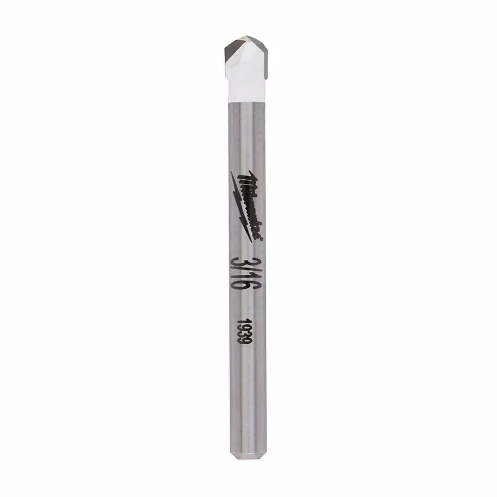 Milwaukee 3/16 in. Carbide Tipped Masonry Drill Bit for Natural Stone, Granite, Ceramic, and Glass