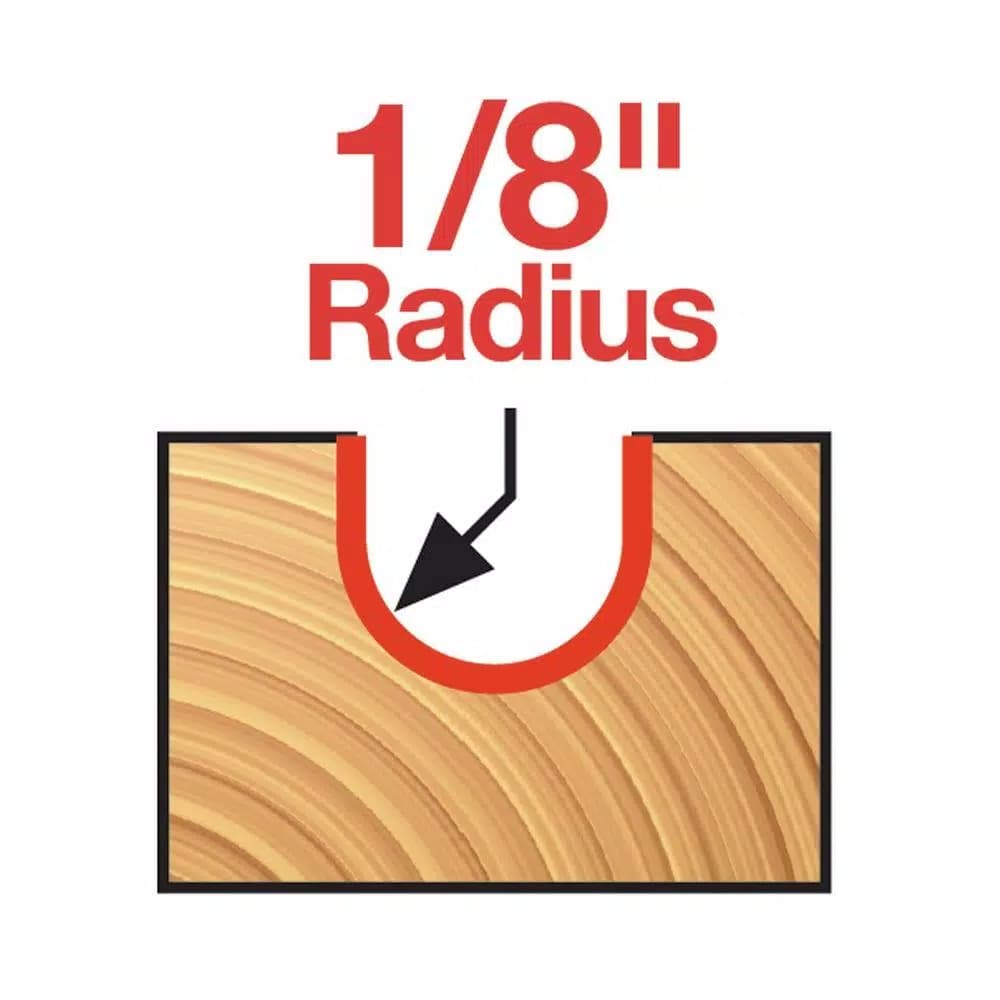 Diablo 1/8 in. Carbide Round Nose Router Bit, 1/4 in. Shank