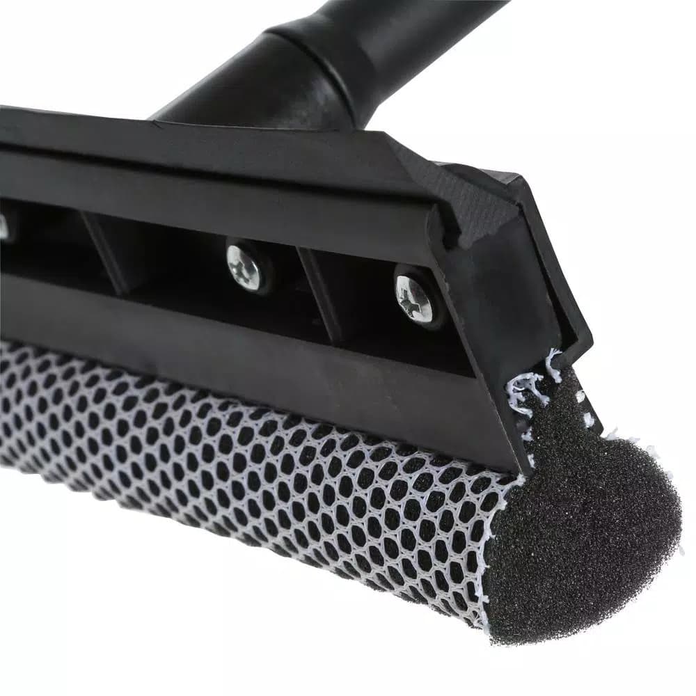 HDX 8 in. Auto Window Squeegee with 16 in. Plastic Handle and Heavy-Duty Mesh Scrubber