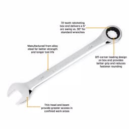 GearWrench 4-Piece Metric Combination Ratcheting Wrench Set thumbnail 4