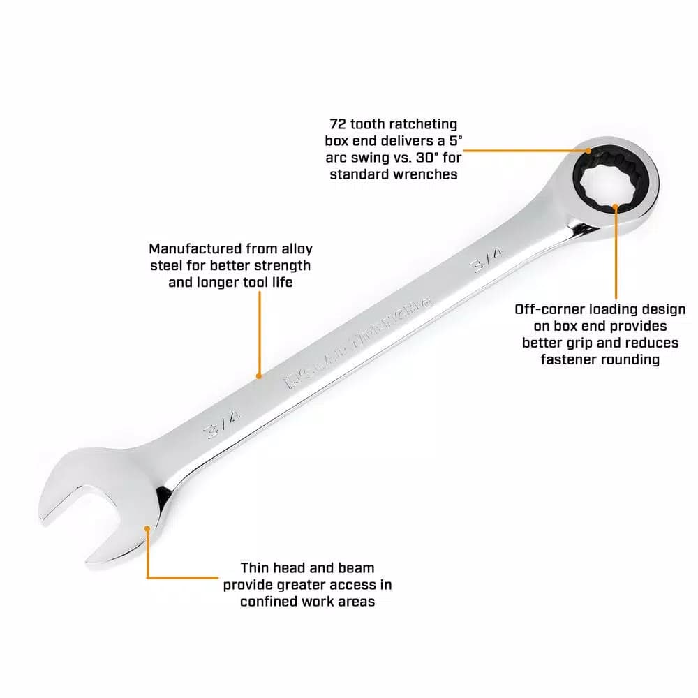 GearWrench 4-Piece Metric Combination Ratcheting Wrench Set