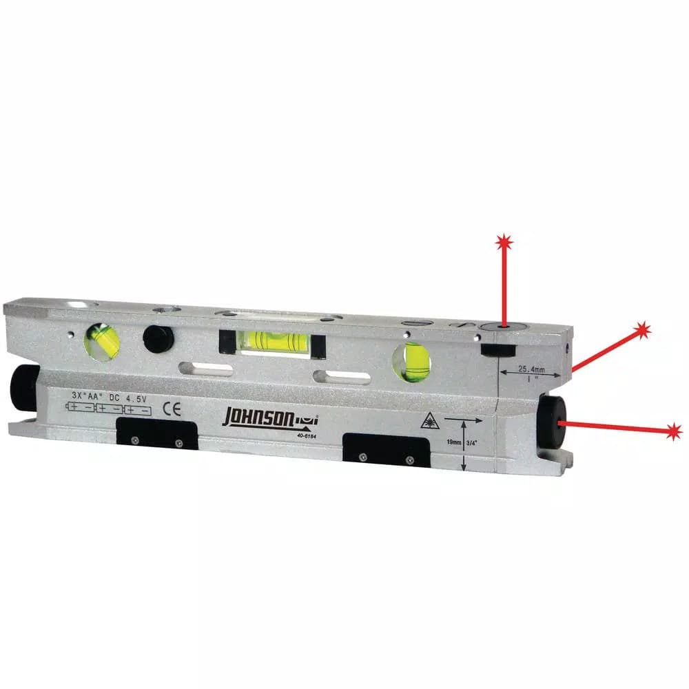 Johnson 3-Beam Magnetic Torpedo Laser Level with Anodized Aluminum Frame
